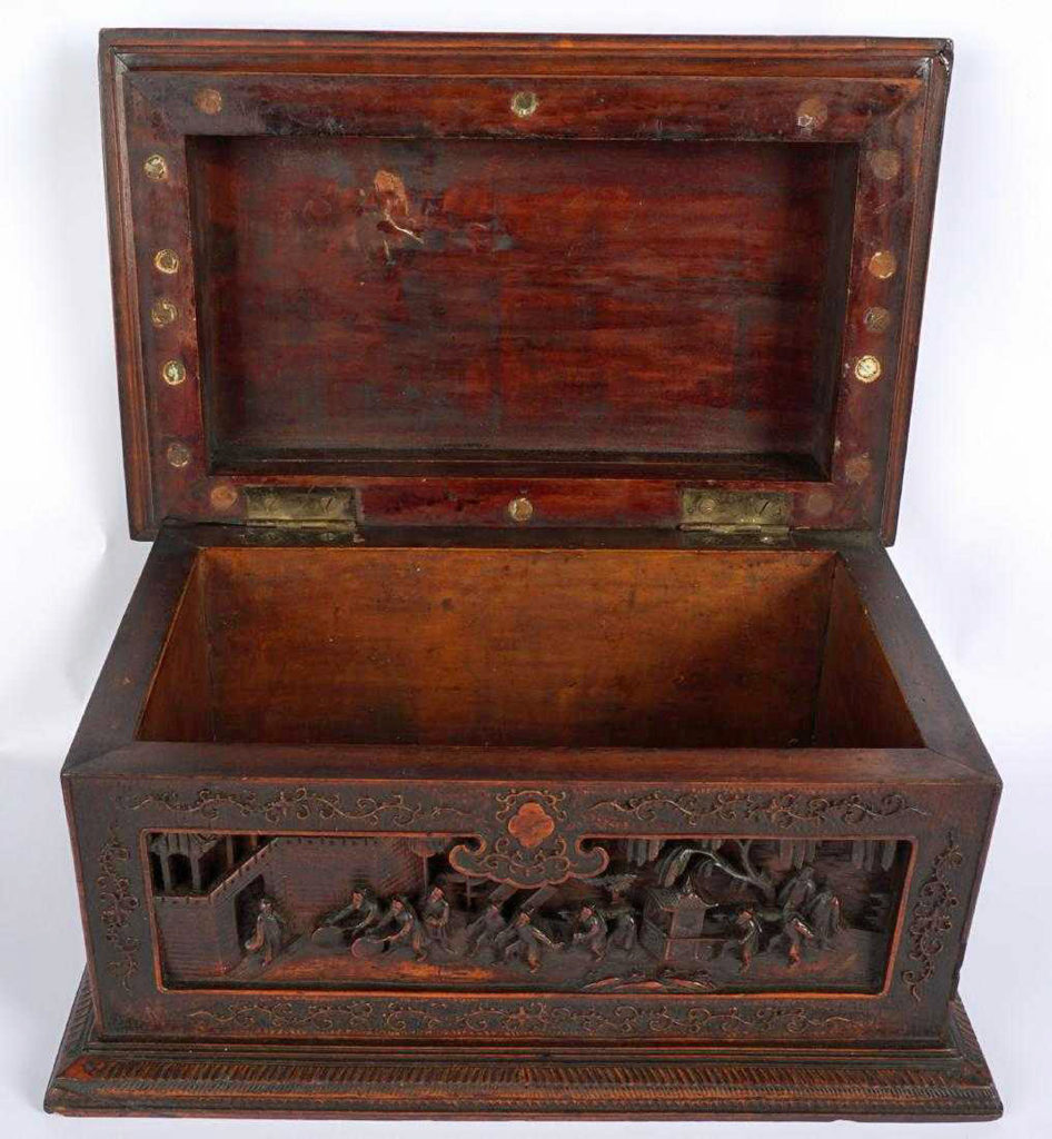 Qing Chinese Antique Wood Carved Box 23T234755