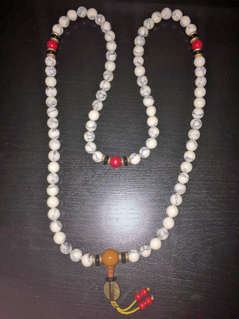 Full Mala, Tibetan, White Turquoise Beads 821029314)