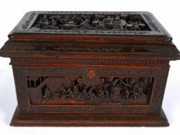 Qing Chinese Antique Wood Carved Box 23T234743