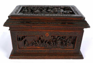 Qing Chinese Antique Wood Carved Box 23T234743
