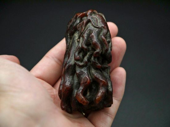 Antique Chinese OX Horn Artifact Buddha Hand 7