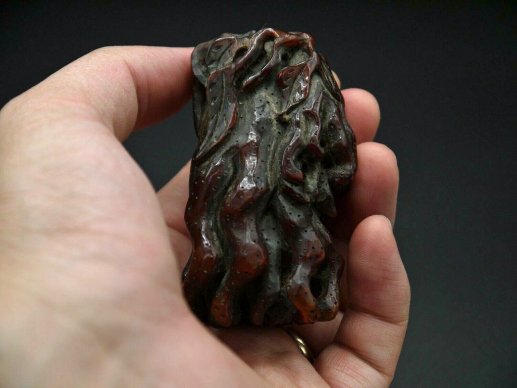 Antique Chinese OX Horn Artifact Buddha Hand 8