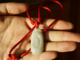 Carved RUYI Pendant on Red Rope 1