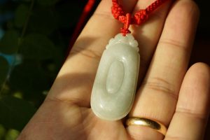 Carved RuYi Pendant on Red Rope 2