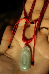 Carved RuYi Pendant on Red Rope 4