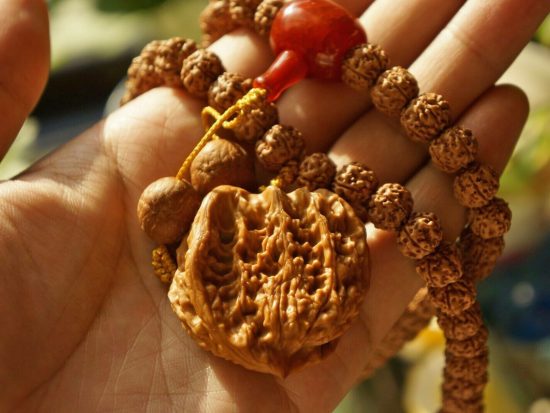 Loyalty Mala 108 Dragon Rudraksha Beads 11mm Red Agate Guru Bead 5
