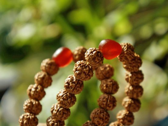 Loyalty Mala 108 Dragon Rudraksha Beads 11mm Red Agate Guru Bead 6