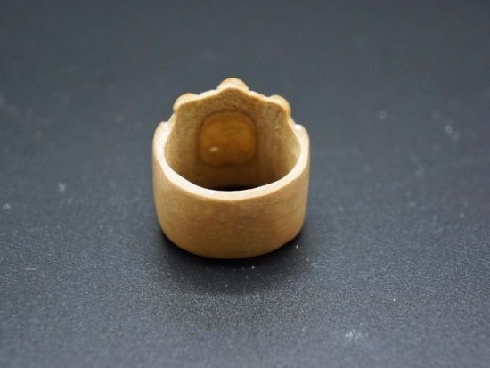 Ring: Vintage Carved Demon Thumb Ring, Walnut (SOLD) - ZenMu Art