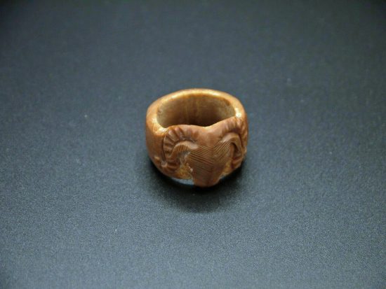Vintage Chinese Style Carved Goat Thumb Ring 3