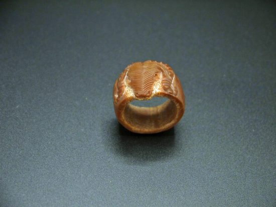Vintage Chinese Style Carved Goat Thumb Ring 4