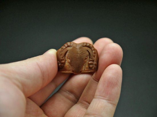 Vintage Chinese Style Carved Goat Thumb Ring 6