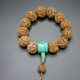 Wrist Mala 23mm Rudraksha Turquoise, Bodhi Sandalwood 1