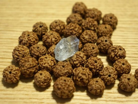 Wrist Mala High Quality 10mm Rudraksha Aquamarine Crystal 3