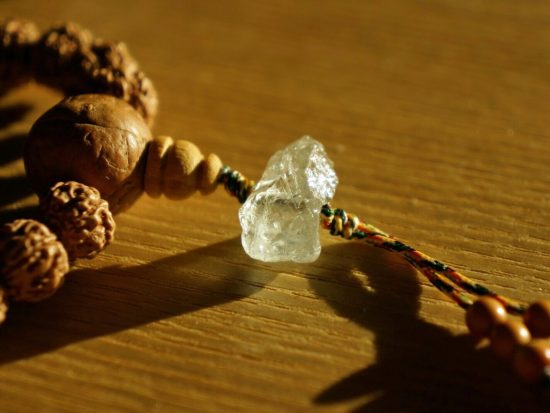 Wrist Mala Rudraksha 10mm Bodhi Guru Bead Aquamarine Crystal 3