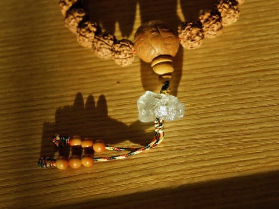 Wrist Mala Rudraksha 10mm Bodhi Guru Bead Aquamarine Crystal 6