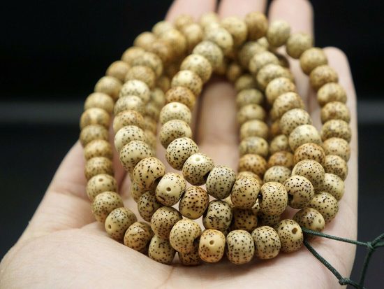 Full Mala, 108 Star Moon Lotus Bodhi, 8mm Aged Beads 2
