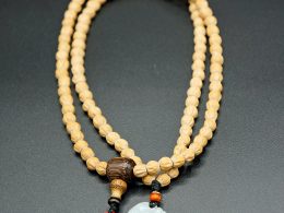 Full Mala, Cypress Bodhi Seeds, Jade RUYI Main Bead, Bamboo Guru Bead 1