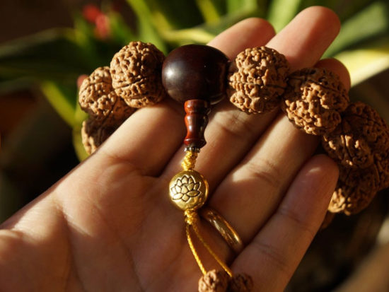 Golden Lotus Nepal Rudraksha bracelet 02