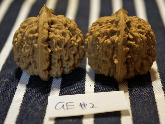 Matched Pair of Chinese Feng Shui Lucky Walnuts 37mm x 35mm 01