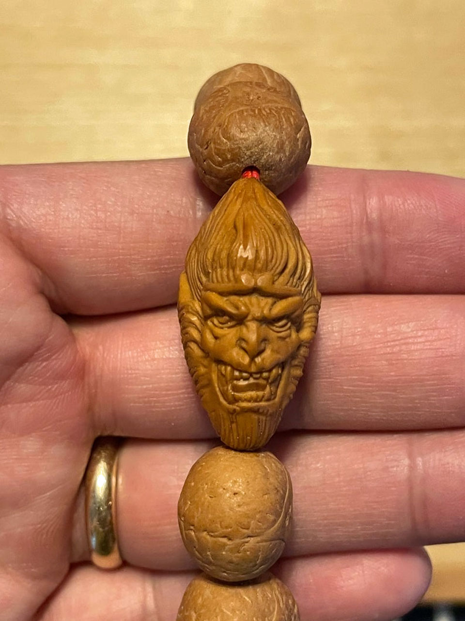 Nepali Bodhi Seeds, Carved Pit Monkey King - ZenMu Art