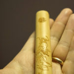 Solid Bamboo Handheld Stick with Zhong Kui art 02