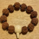 Wrist Mala, 19mm 6 Face Rudraksha, Vegetable Ivory, Coconut 2