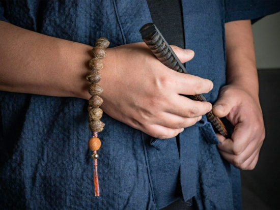 Hand Held Mala, Coconut Bodhi Beads, Unique Agate 3
