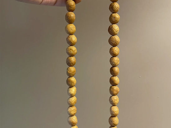 Hand Held Mala, (36) 36 Bead Dragon Eye Bodhi Seed, 3-color Agate Cylinder 4