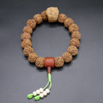 Hand Held Tiger Mala, Carved Pit, Red Agate 1
