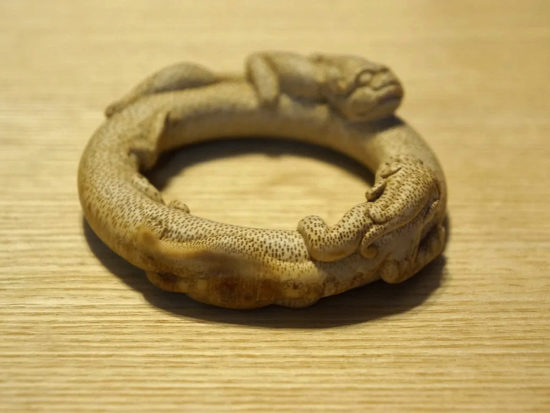 Solid Bamboo, Carved Chi Dragon Bangle 1
