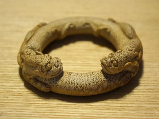 Solid Bamboo, Carved Chi Dragon Bangle 2