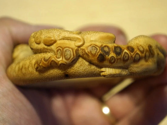 Solid Bamboo, Carved Chi Dragon Bangle 4