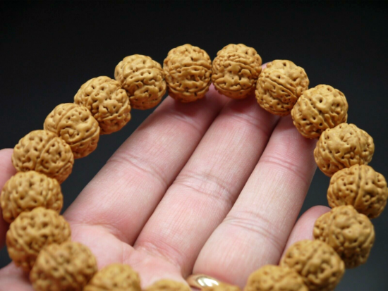 Wrist Mala, The Golden Bracelet 1, 16mm Golden Rudraksha 5