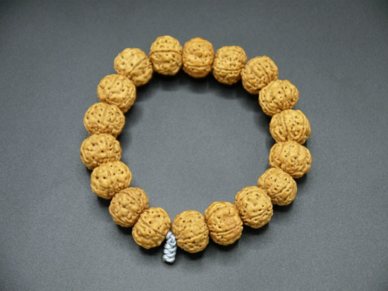 Wrist Mala, The Golden Bracelet 3, 15mm Golden Rudraksha 1