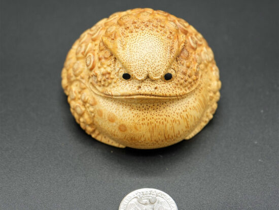 Bamboo Root Carved Mighty Golden Toad 06