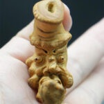 Carved Bamboo Old Man Face Smoking Pipe 01