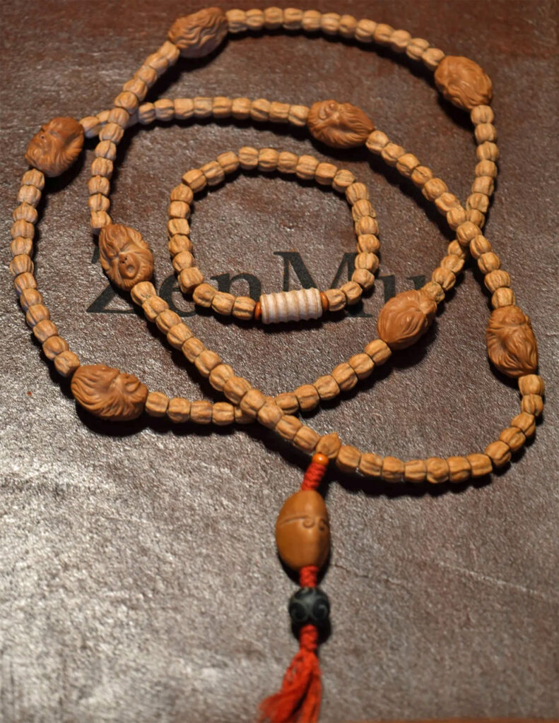 Full Mala & Wrist Mala Set, Cypress Bodhi, Young Monkey King Beads 01