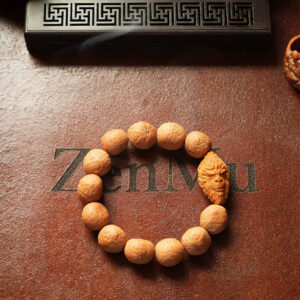 Nepali Bodhi Seeds, Carved Pit Monkey King 01