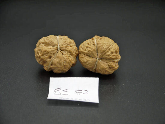 Walnuts, Pair of Matched Three Faced Petite Yunnan Iron 30x35x30 mm 04