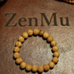 Wrist Mala, Moon Star Bodhi, Golden Lotus Bead 01