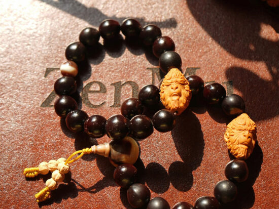 Wrist Mala, Mu Huan Bodhi Beads, Monkey King Carved Pit, Couple-Brother-Cousins Bracelets. Edition 1 01