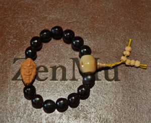 Wrist Mala, Mu Huan Bodhi Beads, Monkey King Carved Pit, Edition 2 01