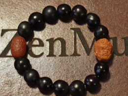 Wrist Mala, Mu Huan Bodhi Beads, Monkey King Carved Pit. Edition 3 01