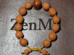 Wrist Mala, Phoenix Eye Bodhi, Saturn-Like Burl Wood Bead 01